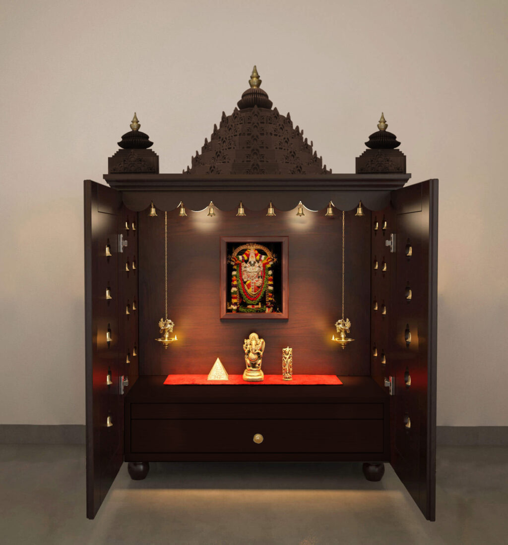 pooja mandir with doors