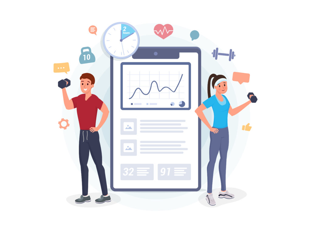 Fitness concept flat style illustration