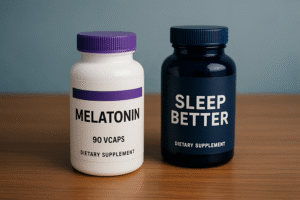 Melatonin Supplements Display