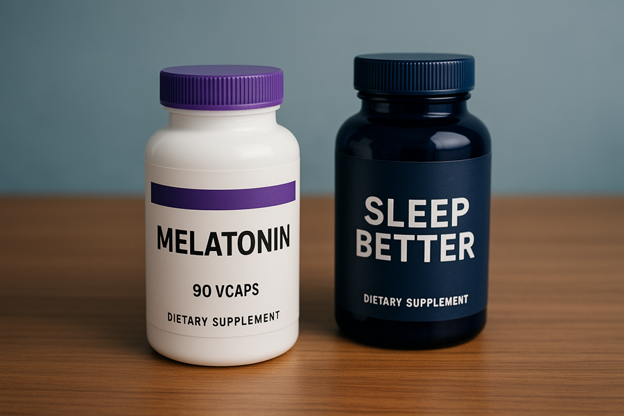 Melatonin Supplements Display