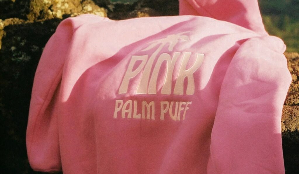 Pink Palm Puff Hoodie