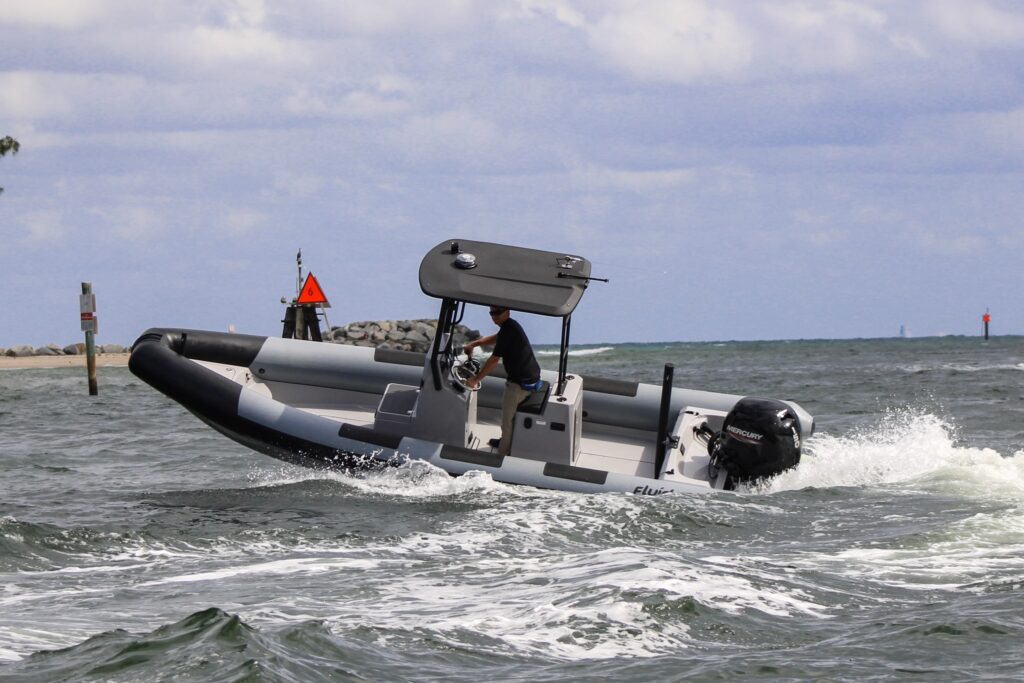 inflatable rib with outboard