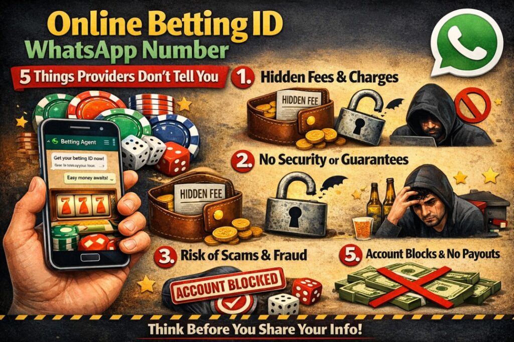 Online Betting ID WhatsApp Number: 5 Things Providers Don’t Tell You disc- Discover the truth about Online Cricket ID WhatsApp Number and Online betting ID WhatsApp Number. Learn 5 hidden things providers don’t tell you.