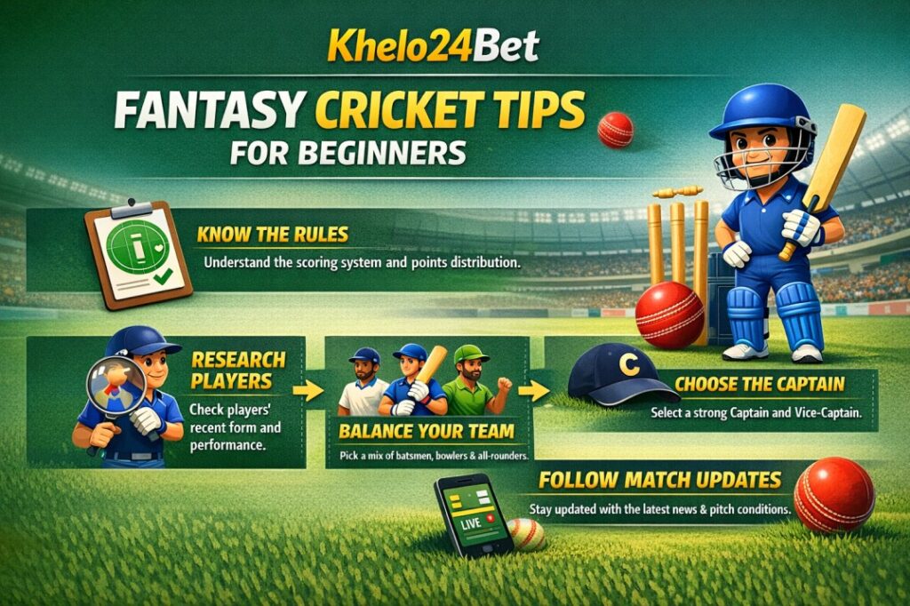 Khelo24 Bet Fantasy Cricket Tips for Beginners