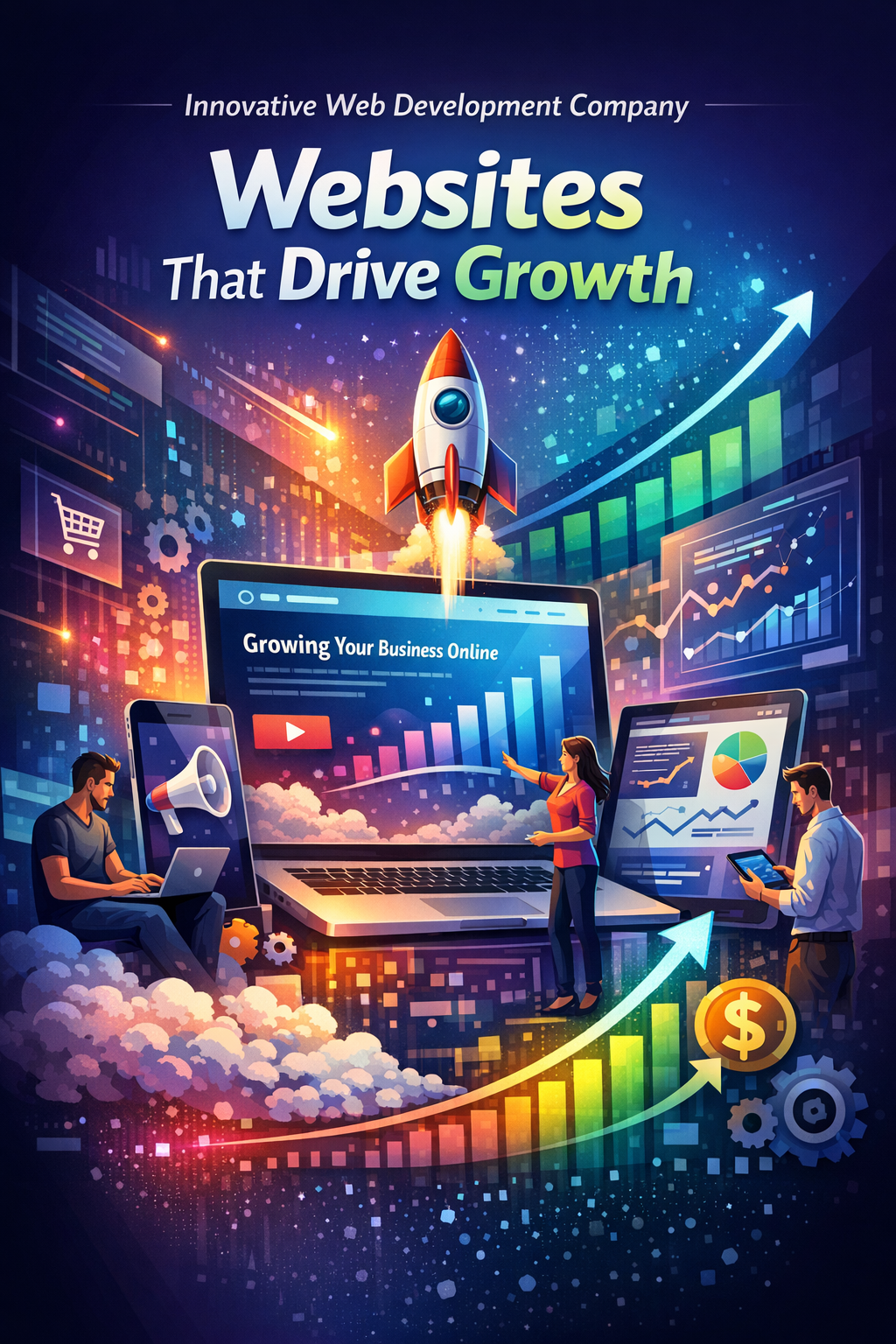 generate an image on this title Innovative Web Development Company Websites That Drive Growth