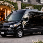 sprinter van Rhode Island arrival at wedding for group transportation