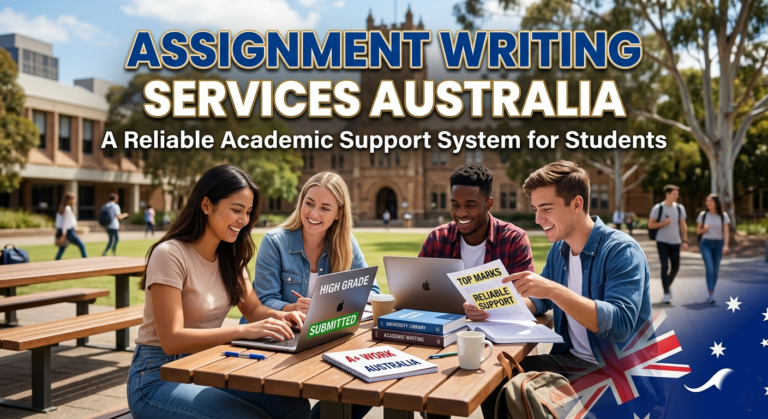 Students using laptops for assignment services in Australia