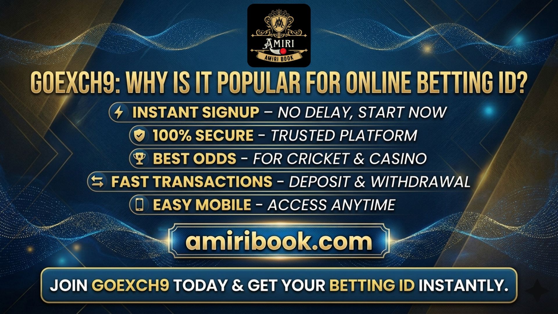 Goexch9 betting ID platform helps enjoy fast deposits quick withdrawals and secure gameplay