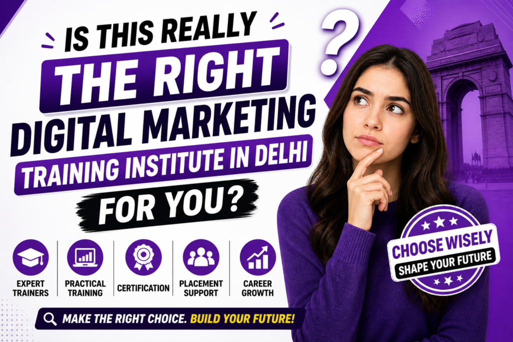 student learning at a digital marketing training institute in Delhi