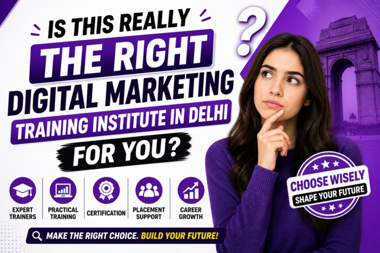 student learning at a digital marketing training institute in Delhi