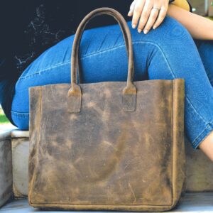 Tote Bag in Brown Leather