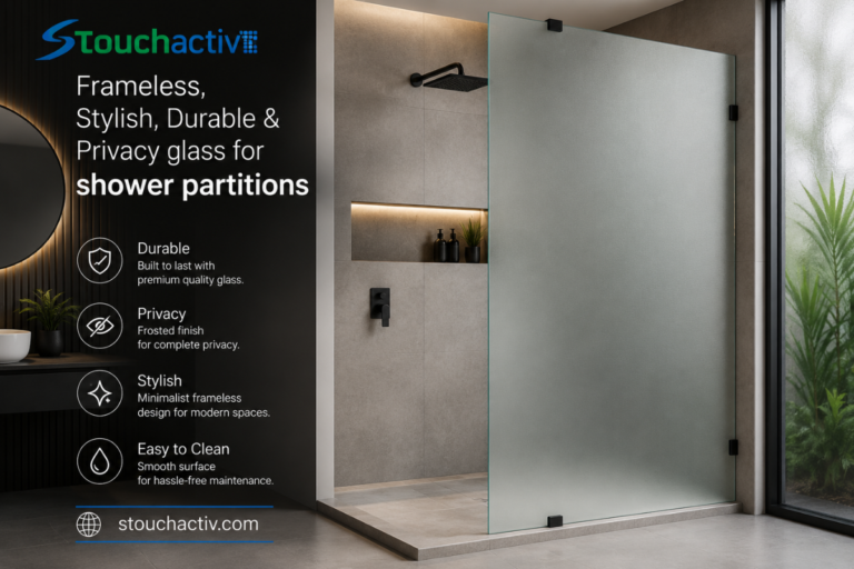 Frameless, Stylish, Durable & Privacy glass for shower partitions