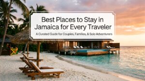 jamaica beach view with title best places to stay in jamaica