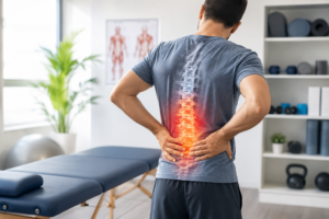 Back pain relief in therapy clinic