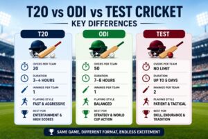 T20 vs ODI vs Test Cricket: Key Differences