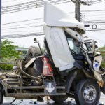 truck with chemical tank accident on the road