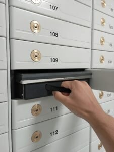 "Affordable small safe deposit box for secure and budget-friendly storage"