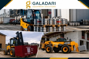 electric forklift truck JCB forklift, diesel forklift, rough terrain forklift and Teletruks equipment for industrial material handling.