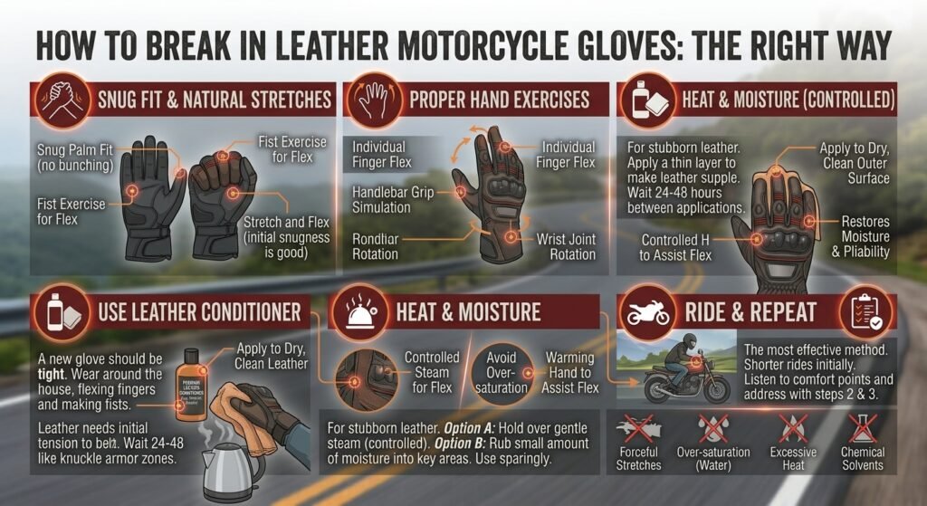 How to Break In Leather Motorcycle Gloves the Right Way