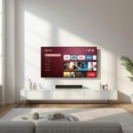 Modern living room TV upgraded with IPTV Australia for flexible internet entertainment