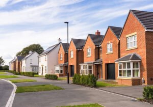 Recently completed homes at a modern housing estate in York.