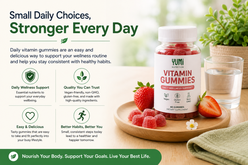 Daily multivitamin gummies for a wellness routine