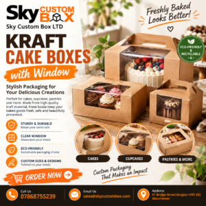 kraft cake boxes with window