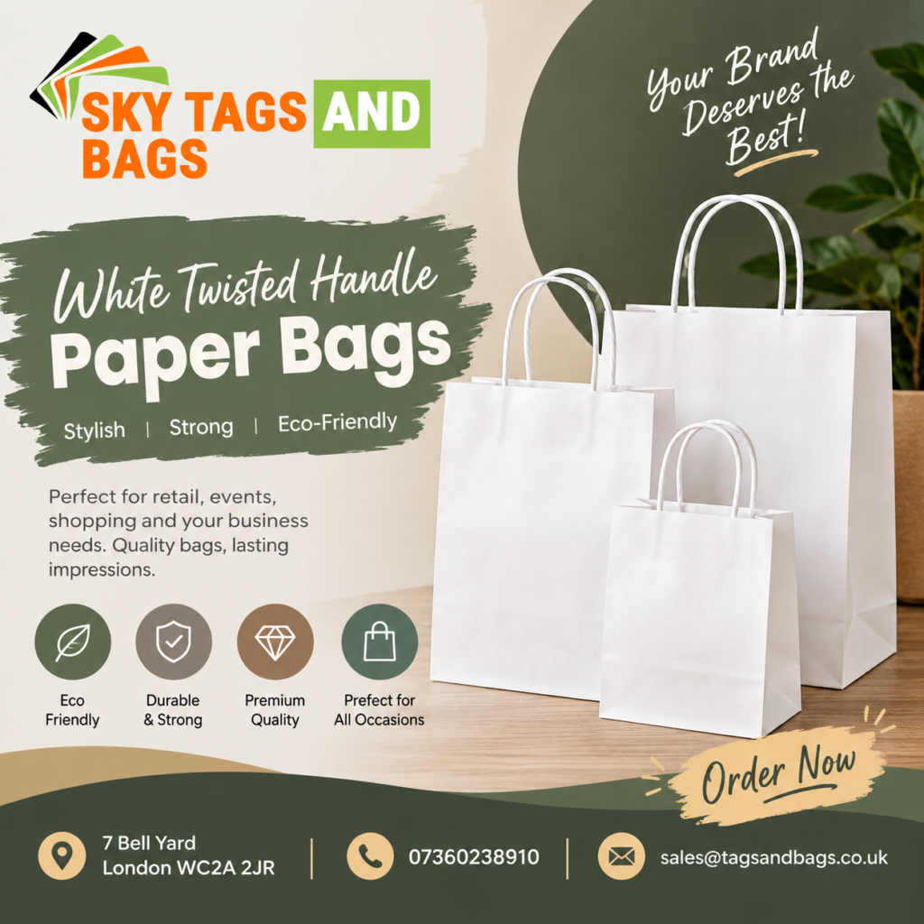 White Twisted Handle Paper Bags