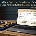 Person using a gold loan calculator to estimate loan amount and EMI
