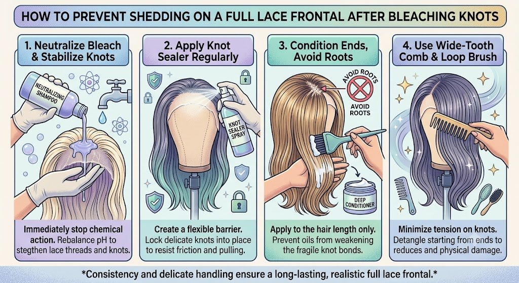 How to Prevent Shedding on a Full Lace Frontal After Bleaching Knots