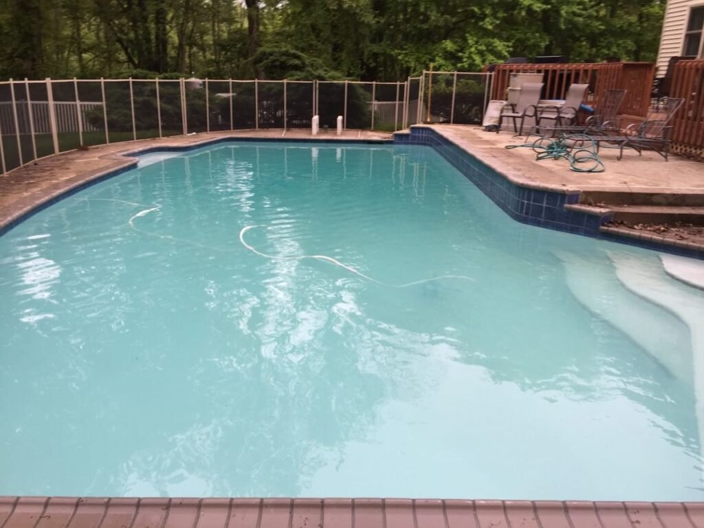 Milky pool water