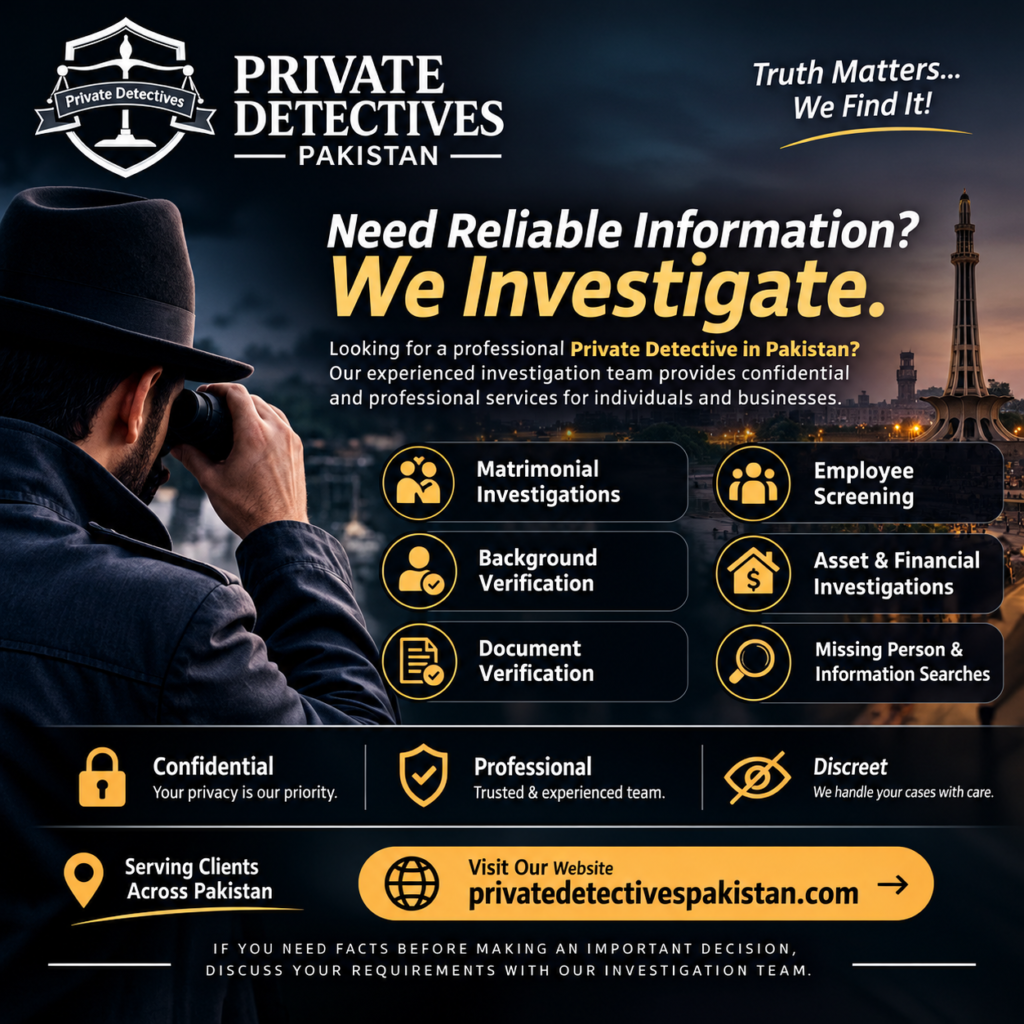 Private Investigators in Pakistan