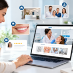 Modern Dental Website Browsing Scene
