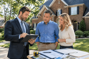 Real Estate Consultation Outside Grand Home (1)