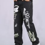 black graffiti pants