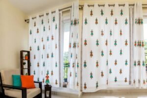 hand block doll cotton curtain
